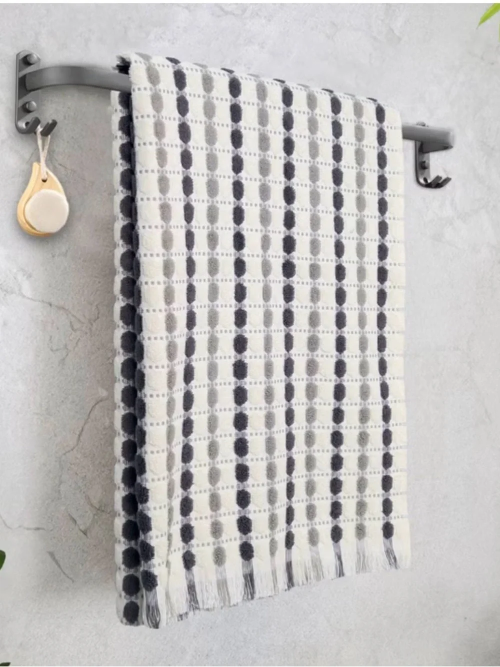 NEW 2 Piece Bath Towel Set Spice Asher Weave 100% Cotton Grey - 3 pack bundle